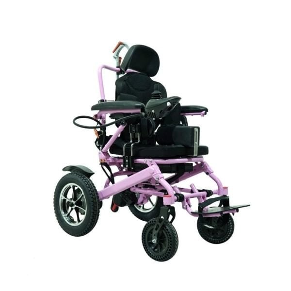 Scuba S458 Çocuk Akülü Tekerlekli Sandalye Pembe