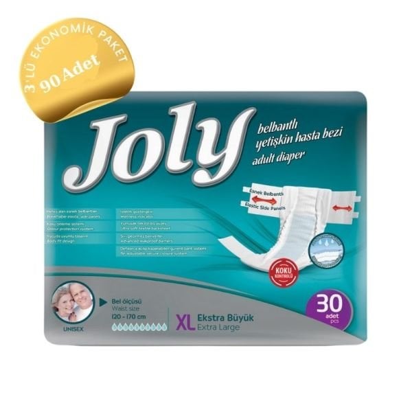 Joly Belbantlı Yetişkin Hasta Bezi XL 30 Lu 3 Paket