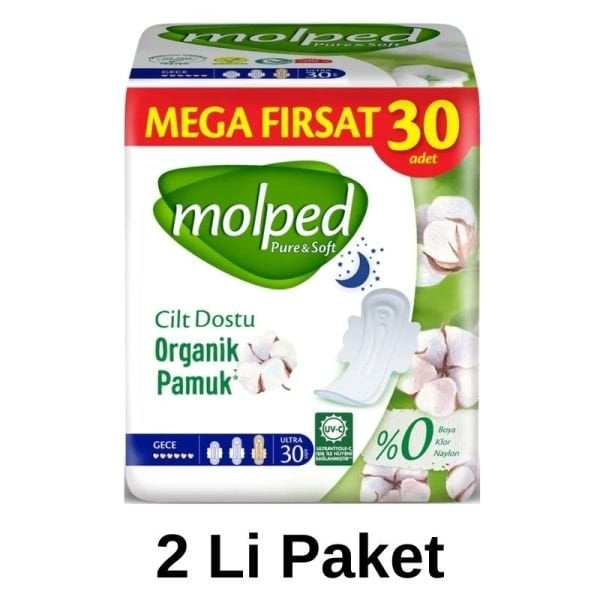 Molped Pure & Soft Gece Ultra Hijyenik Ped 2 Li Paket 60 Adet