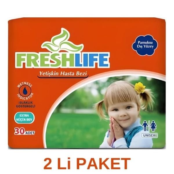 Freshlife Belbantlı Yetişkin Hasta Bezi XS 30 Lu 2 Paket