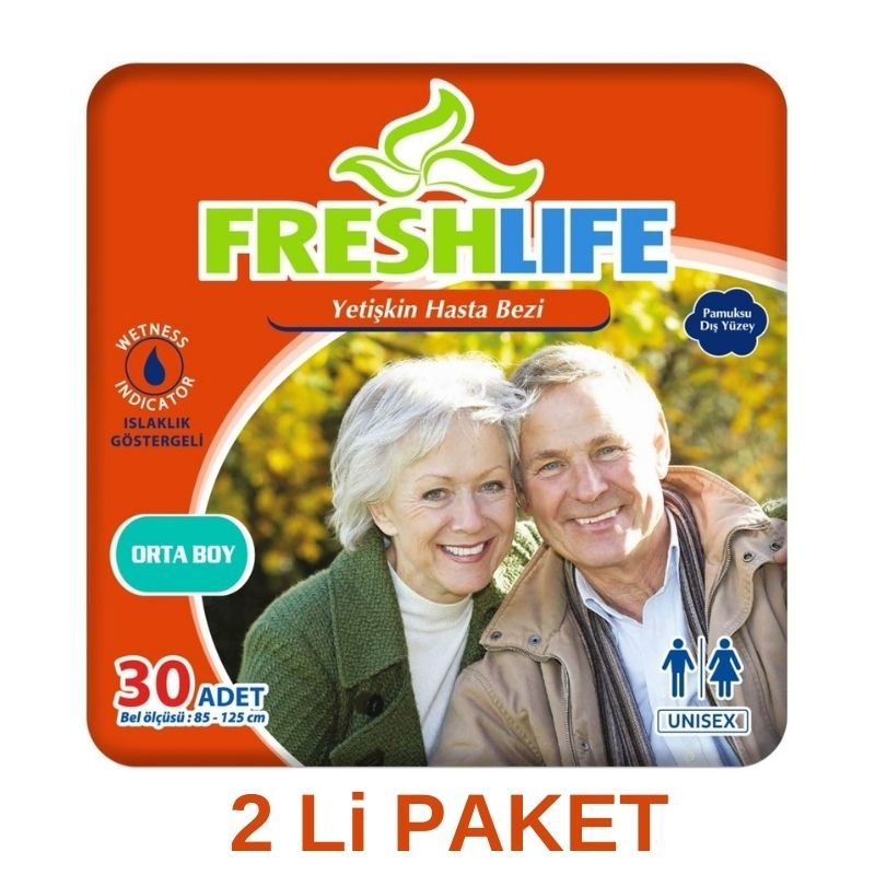 Freshlife Belbantlı Yetişkin Hasta Bezi M 30 Lu 2 Paket