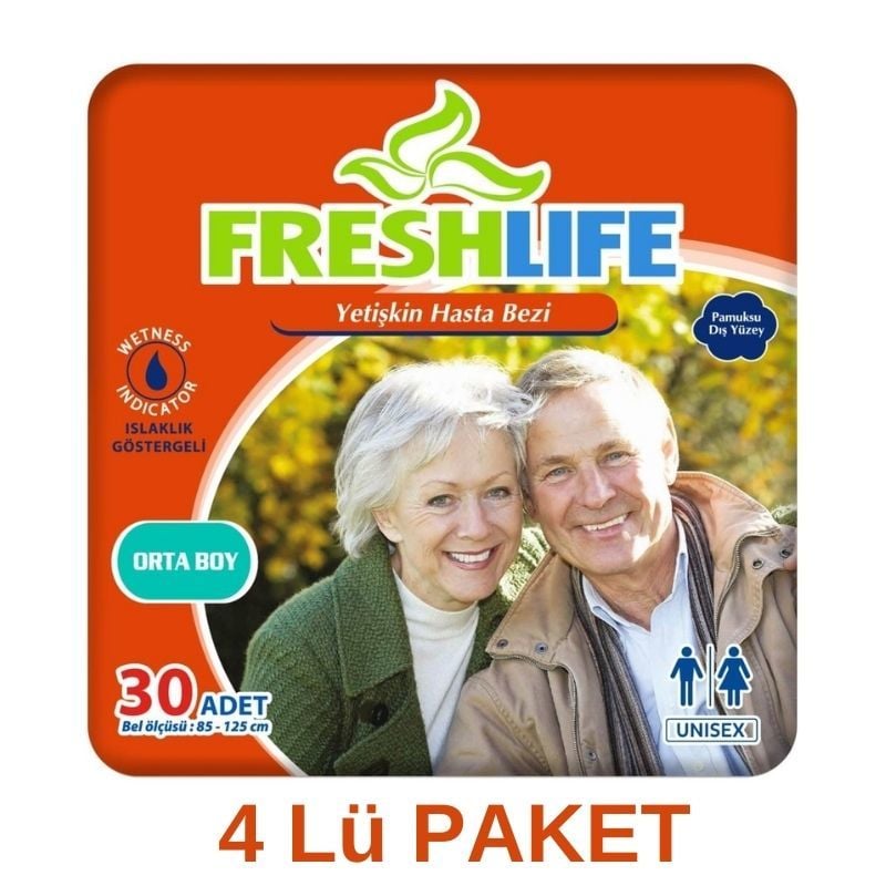 Freshlife Belbantlı Yetişkin Hasta Bezi M 30 Lu 4 Paket