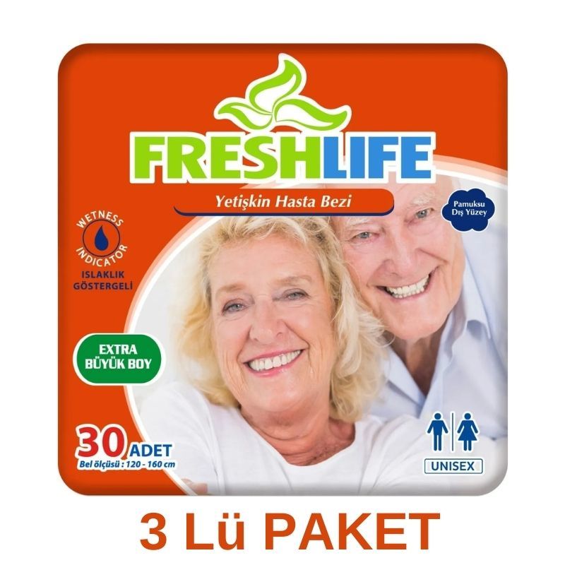 Freshlife Belbantlı Yetişkin Hasta Bezi XL 30 Lu 3 Paket