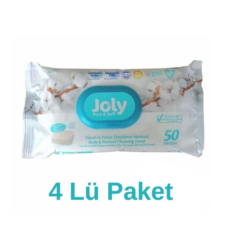 Joly Vücut Ve Perine Temizleme Havlusu 50 Li 4 Paket