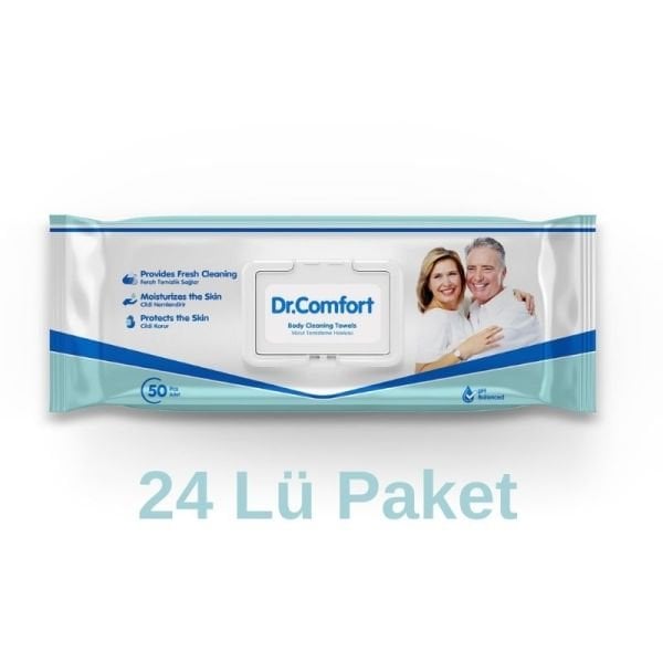 Dr.comfort Vücut Ve Perine Temizleme Havlusu 50 Li 24 Paket