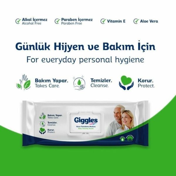 Giggles Vücut Ve Perine Temizleme Havlusu 50 Li 4 Paket