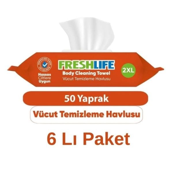 Freshlife Vücut Ve Perine Temizleme Havlusu 50 Li 6 Paket
