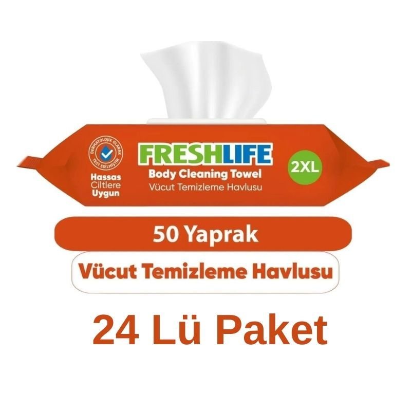 Freshlife Vücut Ve Perine Temizleme Havlusu 50 Li 24 Paket