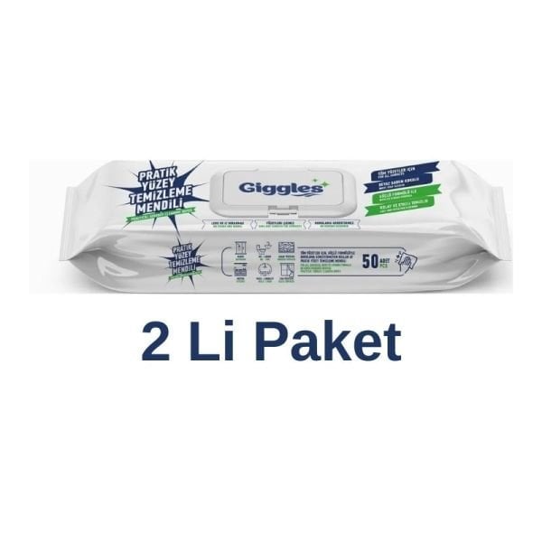 Giggles Pratik Yüzey Temizleme Havlusu 50 x2 paket  100 havlu