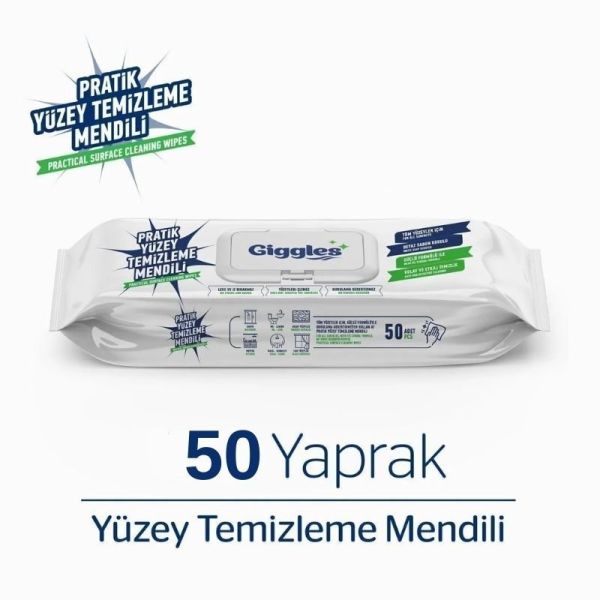 Giggles Pratik Yüzey Temizleme Havlusu 50 Li 3 Paket