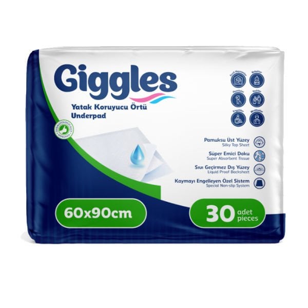 Giggles Yatak Koruyucu Alez Örtü 60x90 Cm 1 Paket 30 Adet