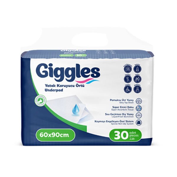 Giggles Yatak Koruyucu Alez Örtü 60x90 Cm 1 Paket 30 Adet