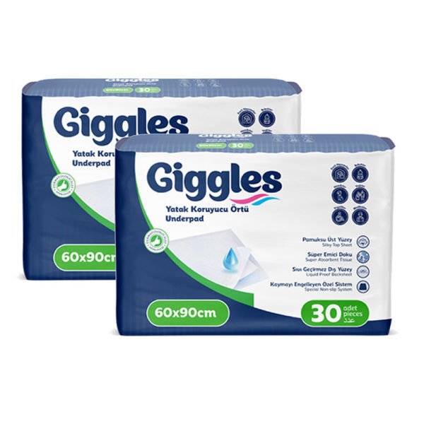 Giggles Yatak Koruyucu Alez Örtü 60x90 Cm 2 Paket 60 Adet
