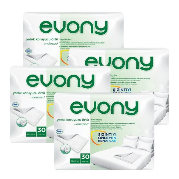 Evony Yatak Koruyucu Alez Örtü 60x90 Cm 4 Paket 120 Adet