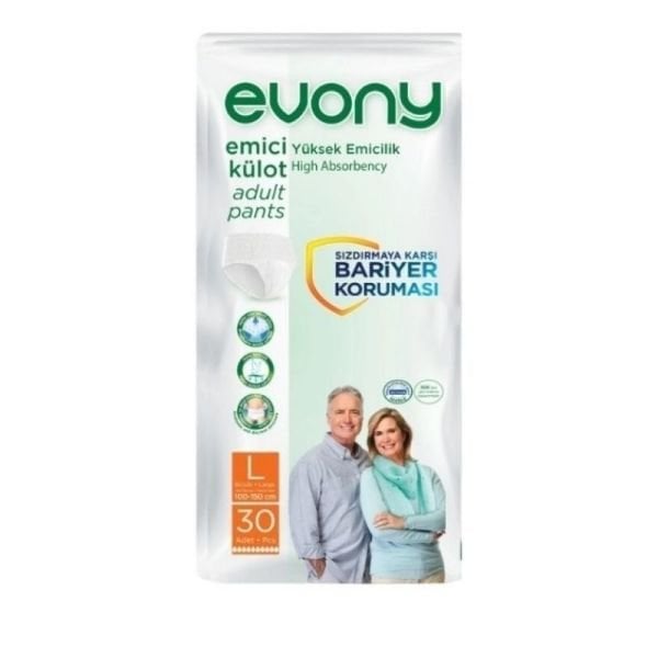 Evony Emici Külot Yetişkin Hasta Bezi L 30 Lu