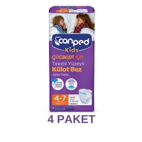 Canped Kids Külot Bez 4-7 Yaş 17-30 KG 9 Lu 4 Paket