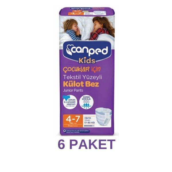 Canped Kids Külot Bez 4-7 Yaş 17-30 KG 9 Lu 6 Paket