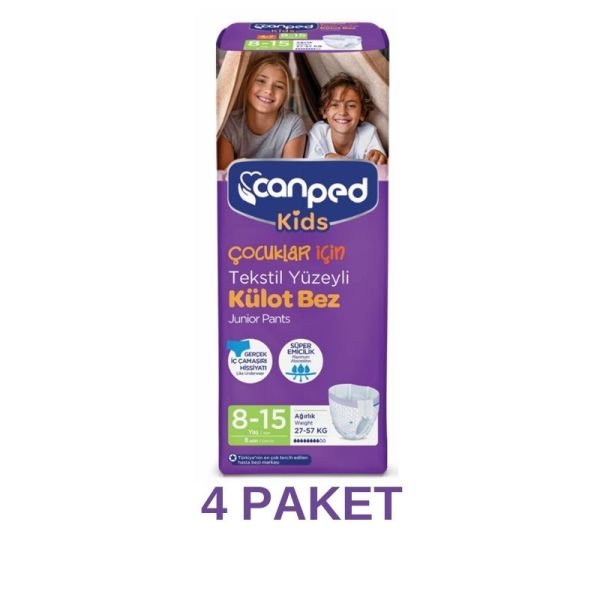 Canped Kids Külot Bez 8-15 Yaş 27-57 KG 8 Lu 4 Paket
