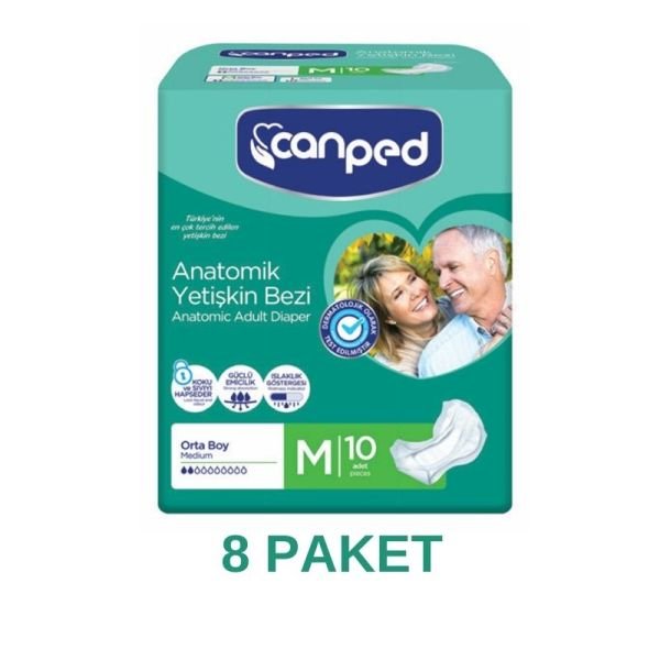 Canped Anatomik Hasta Bezi M 10 Lu 8 Paket