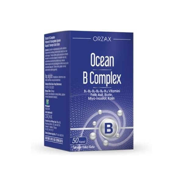 Orzax Ocean B Complex Takviye Edici Gıda 50 Kapsül