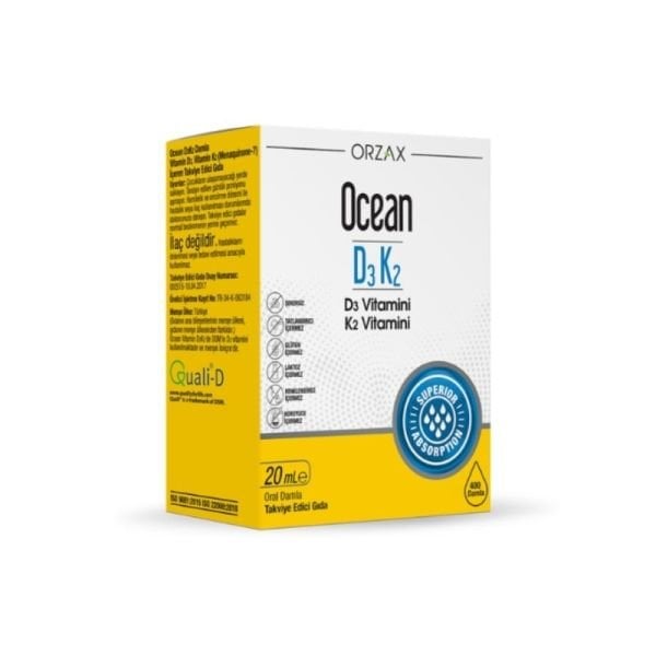 Orzax Ocean D3K2 Vitamin Damla 20 ml