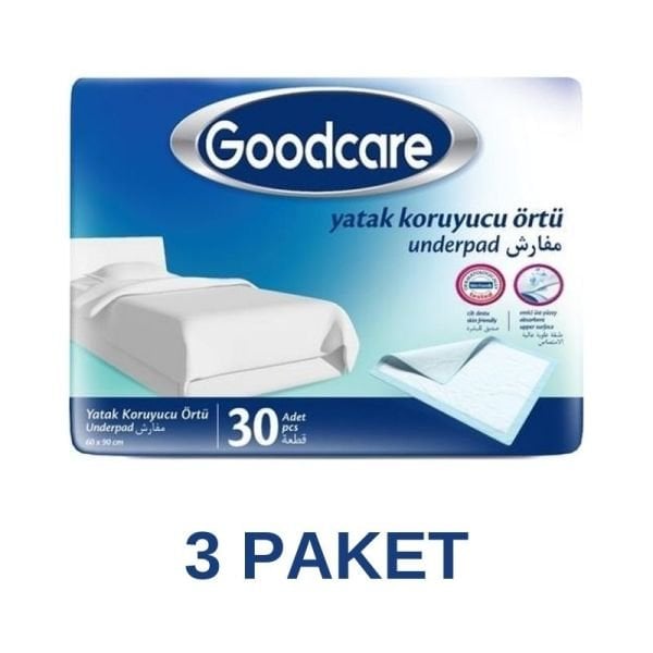 Goodcare Yatak Koruyucu Örtü 60x90 Cm 3 Paket 90 Adet