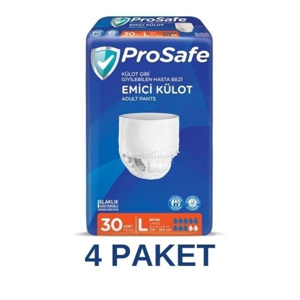 Prosafe Emici Külot Yetişkin Hasta Bezi L 30 Lu 4 Paket