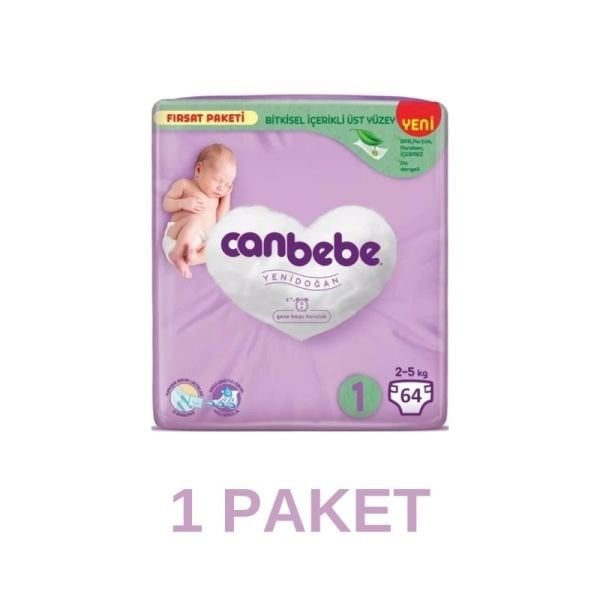 Canbebe Yeni Doğan Bebek Bezi 1 Beden 64 Lü