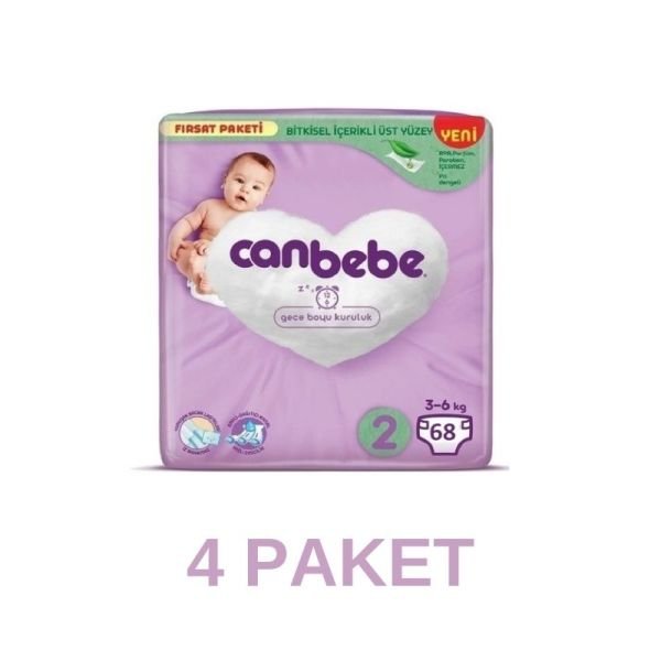 Canbebe Bebek Bezi Mini 2 Beden 68 Li 4 Paket