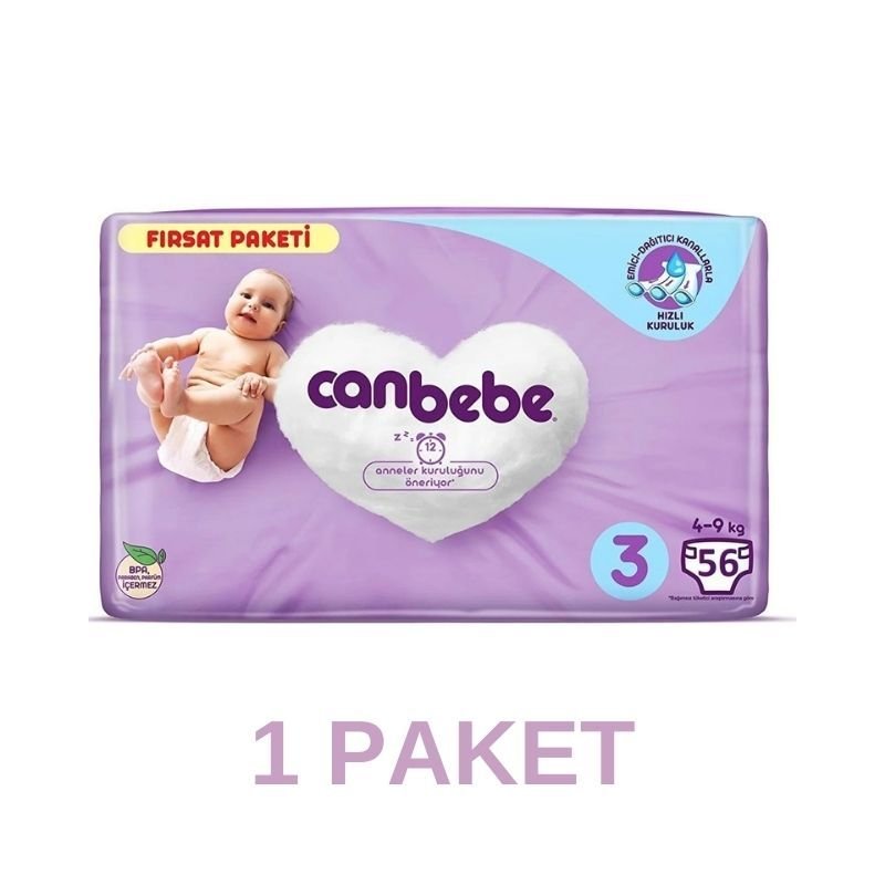 Canbebe Bebek Bezi Midi 3 Beden 56 Lı