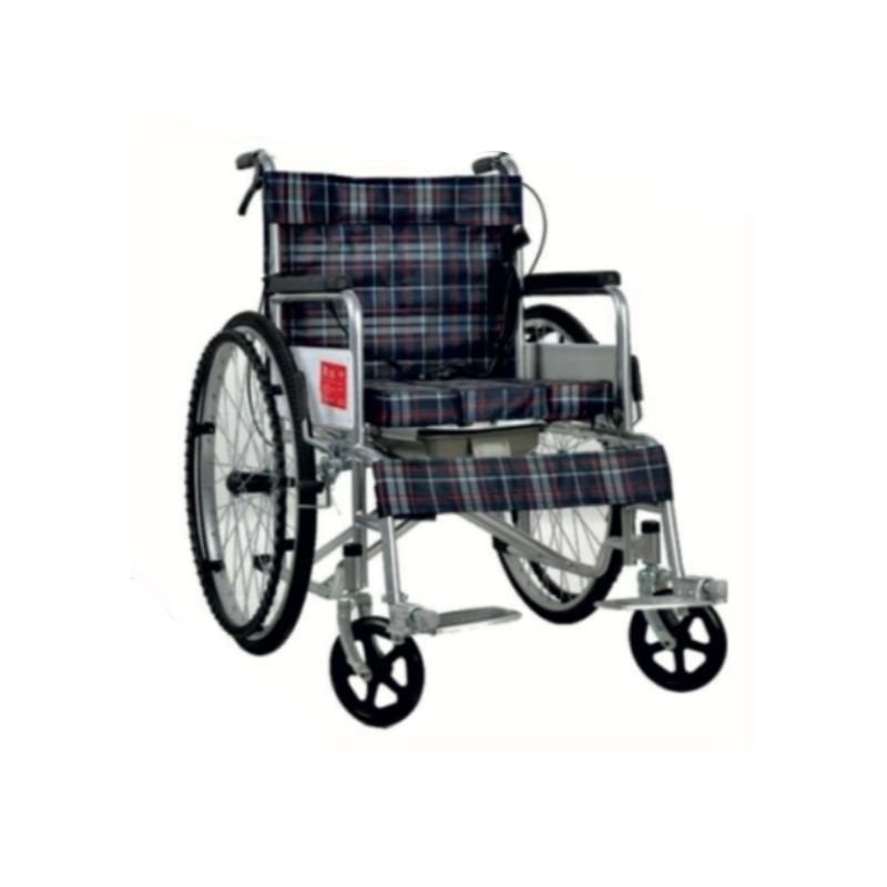 Tekin TKM-04 Manual Wheelchair Toilet Chair Plaid