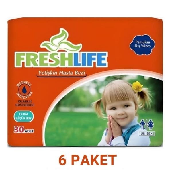Freshlife Belbantlı Yetişkin Hasta Bezi XS 30 Lu 6 Paket