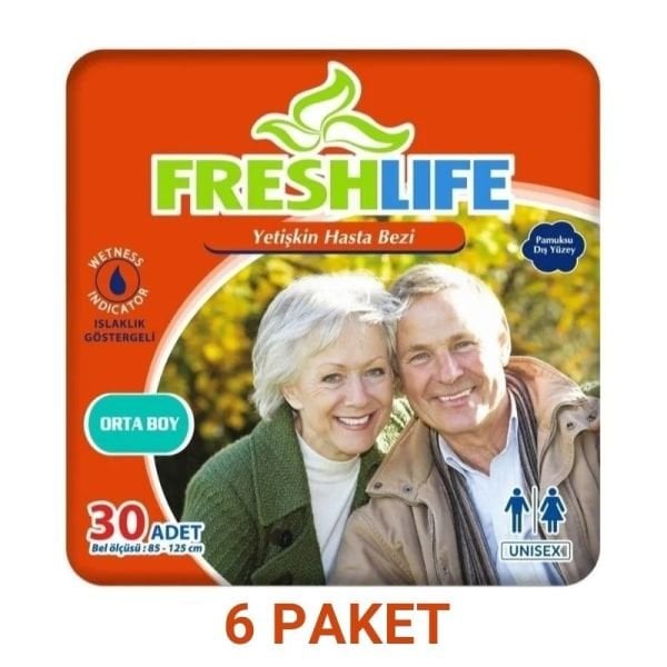 Freshlife Belbantlı Yetişkin Hasta Bezi M 30 Lu 6 Paket