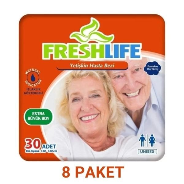 Freshlife Belbantlı Yetişkin Hasta Bezi XL 30 Lu 8 Paket