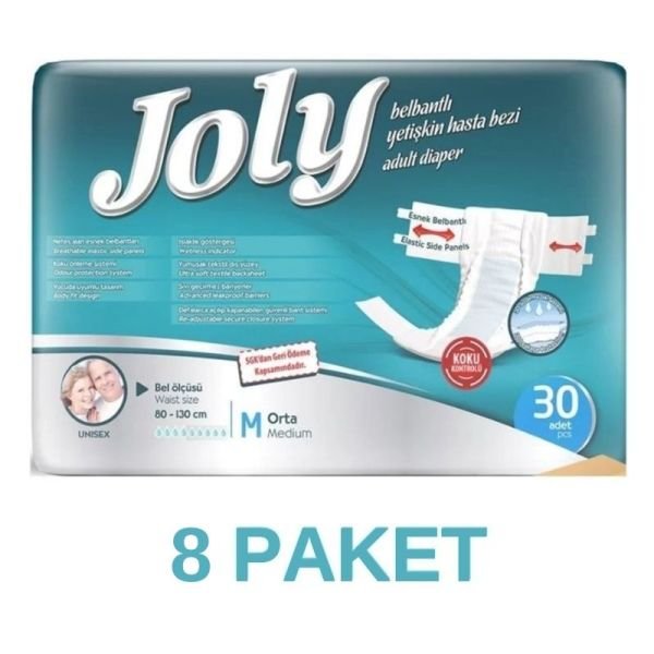 Joly Belbantlı Yetişkin Hasta Bezi M 30 Lu 8 Paket