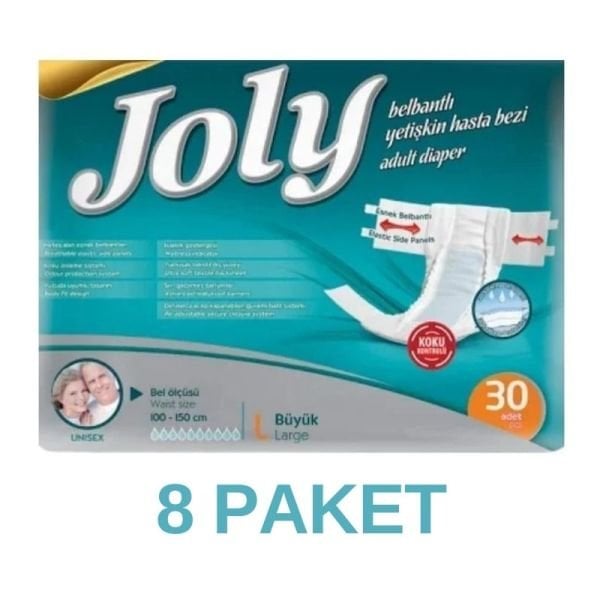 Joly Belbantlı Yetişkin Hasta Bezi L 30 Lu 8 Paket