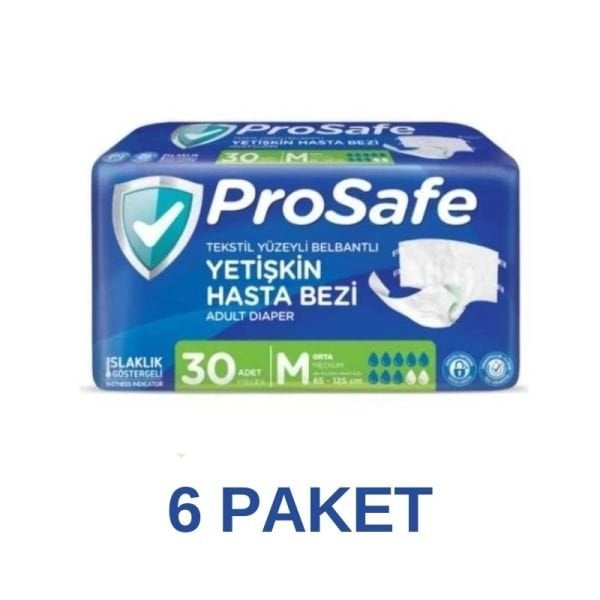Prosafe Belbantlı Yetişkin Hasta Bezi M 30 Lu 6 Paket