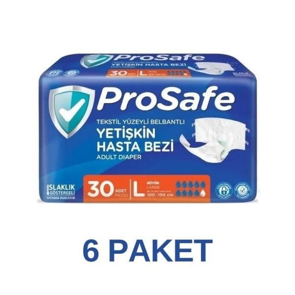 Prosafe Belbantlı Yetişkin Hasta Bezi L 30 Lu 6 Paket