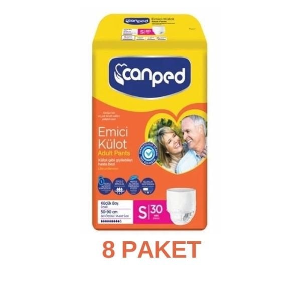 Canped Emici Külot Yetişkin Hasta Bezi S 30 Lu 8 Paket