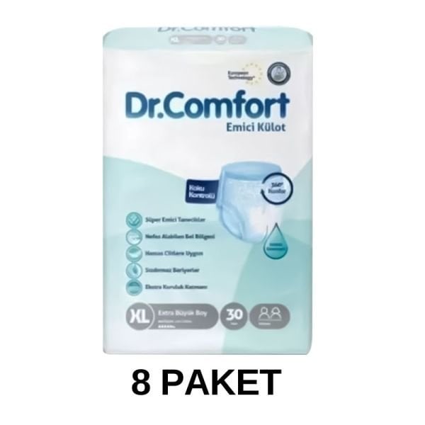 Dr.Comfort Emici Külot Yetişkin Hasta Bezi XL 30 Lu 8 Paket