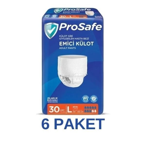 Prosafe Emici Külot Yetişkin Hasta Bezi L 30 Lu 6 Paket