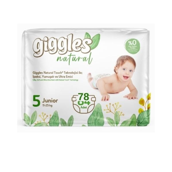 Giggles Natural Pamuklu Bebek Bezi 5 Numara Junior 78 Li