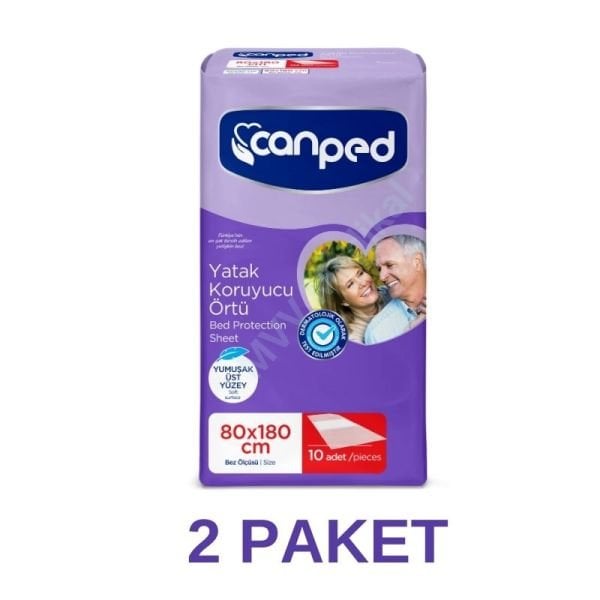 Canped Yatak Koruyucu Örtü 80x180 Cm 2 Paket 20 Adet