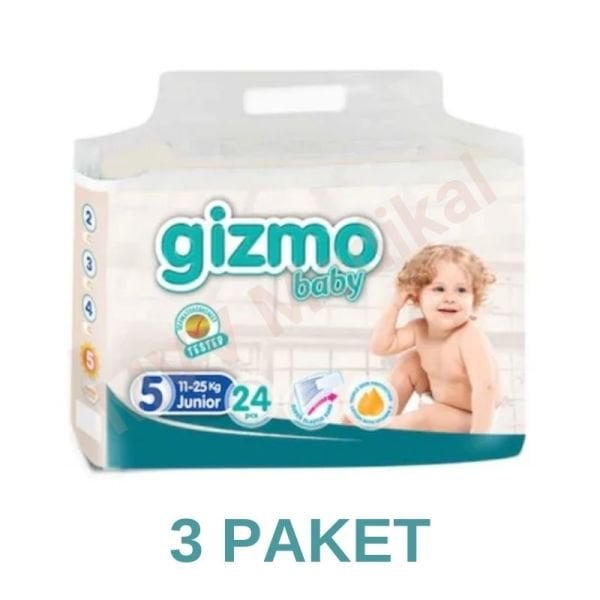 Gi̇zmo Baby Bebek Bezi̇ 5 Numara Junior 24 Lü 3 Paket