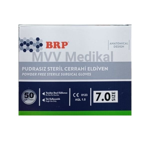 BRP Pudrasız Steril Cerrahi Eldiven 7 Numara 50 Adet
