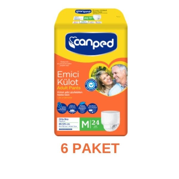 Canped Emici Külot Yetişkin Hasta Bezi M 24 Lü 6 Paket