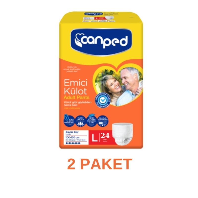 Canped Emici Külot Yetişkin Hasta Bezi L 24 Lü 2 Paket