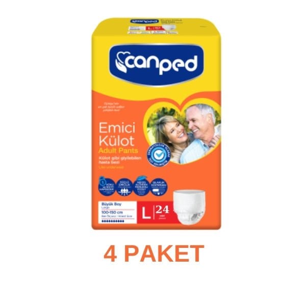 Canped Emici Külot Yetişkin Hasta Bezi L 24 Lü 4 Paket