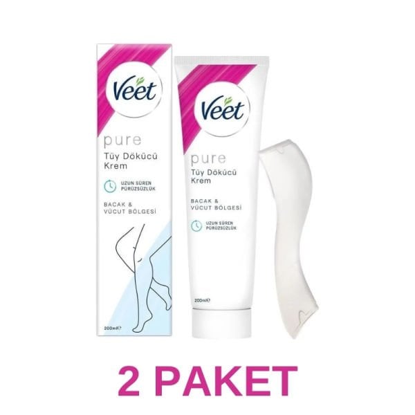 Veet Pure Tüy Dökücü Krem Bacak Ve Vücut Bölgesi 200 ml 2 Paket