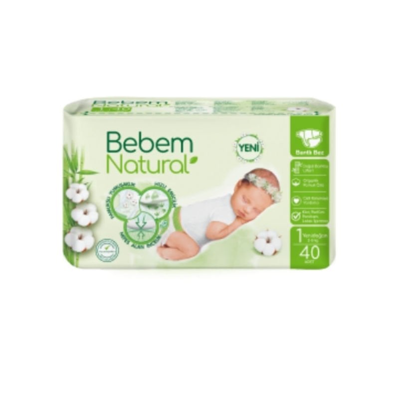 Bebem Natural Yeni Doğan Bebek Bezi 1 Numara 40 Adet